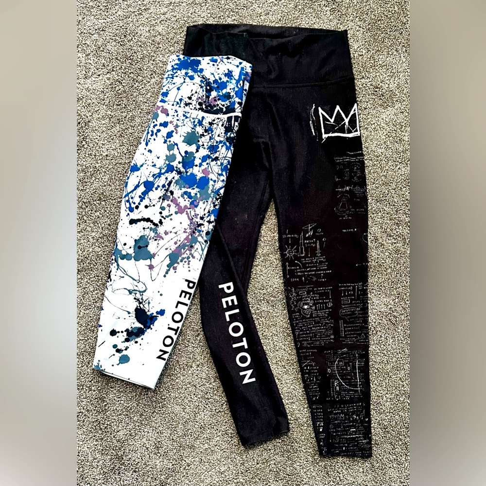 With “Peloton” leggings and Capris size XL